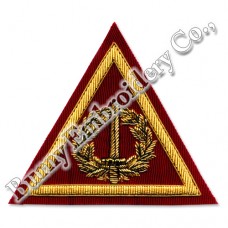 Masonic Regalia Triangled Shape Hands Embroidery Blazer Badge